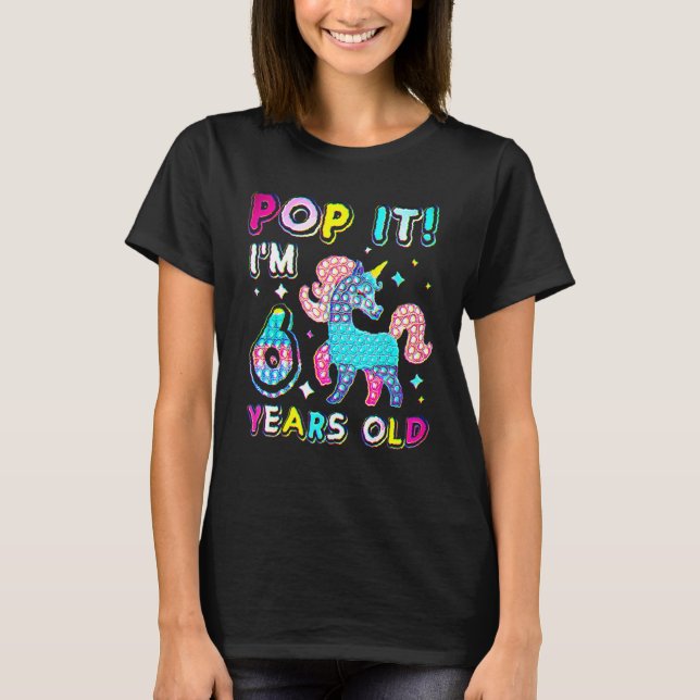 T-shirt 6e anniversaire Fidget Jouet Pop It Anniversaire F (Devant)