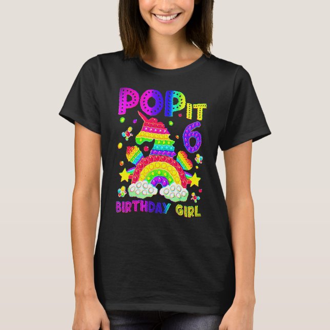 T-shirt 6e anniversaire Fidget Jouet Pop It Anniversaire F (Devant)