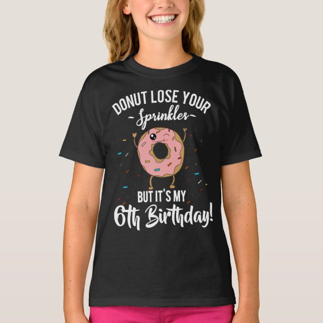 T-shirt 6e anniversaire Funny Donut Sixième parti Annivers (Devant)