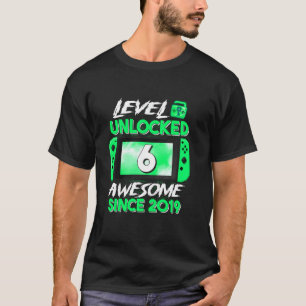T-shirt 6e anniversaire garçon niveau 6 déverrouillé incro