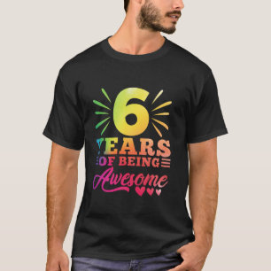 T-shirt 6e anniversaire Tie Dye 6 an 6 fille année De Bei