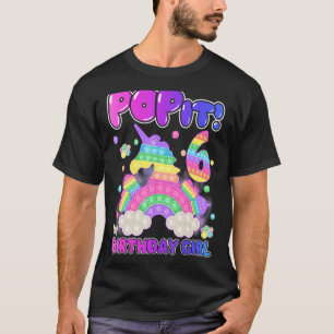 T-shirt 6e anniversaire Unicorn Fidget Pop It Birthday Gir