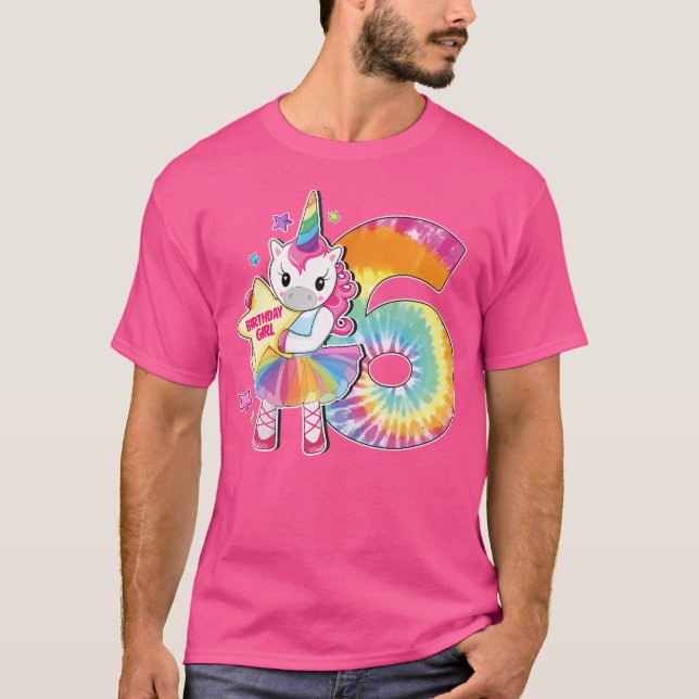 T-shirt 6E Anniversaire Unicorn Shirt Don Pour Filles Âge  (Devant)