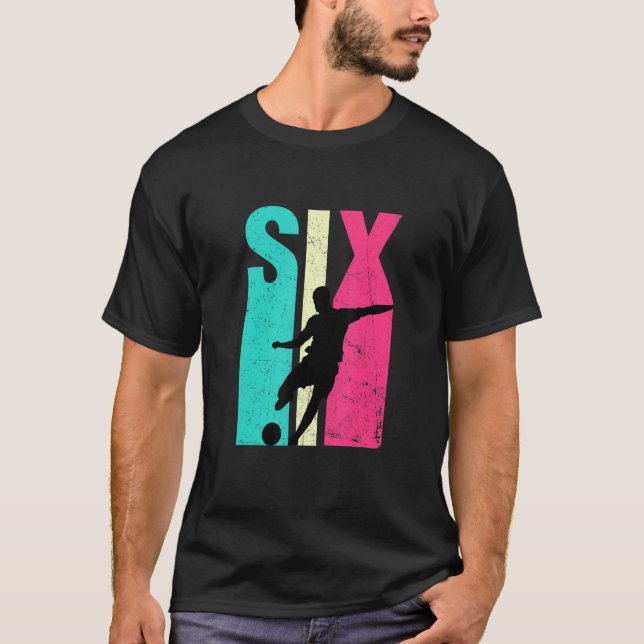T-shirt 6e Birthday Retro Soccer (Devant)