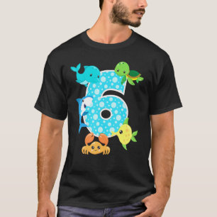 T-shirt 6e fête d'anniversaire 6 ans Aquarium de poissons
