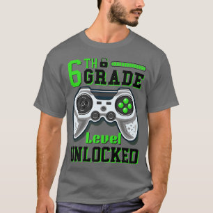 T-shirt 6e niveau déverrouillé vers l'école jeu vidéo