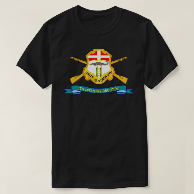 T-shirt 6e Régiment d'infanterie DUI w Br Ribbon X (Design devant)