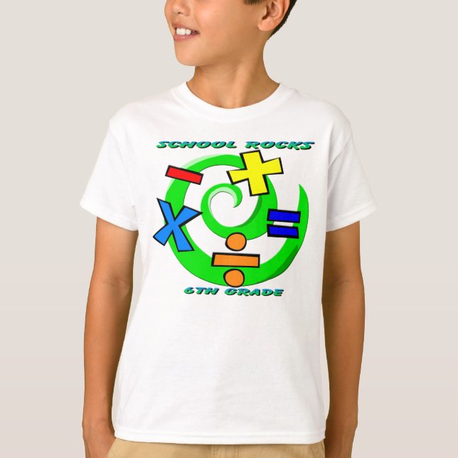 T-shirt 6ème Roches de catégorie - symboles de maths (Devant)