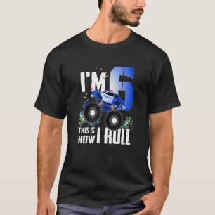 T-shirt 6th Birthday Kids, I'm 6 Police Monster Truck Car