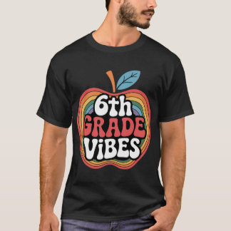 T-shirt 6th Grade Vibes Sith Gradeeam Retro 1st Day of Sch