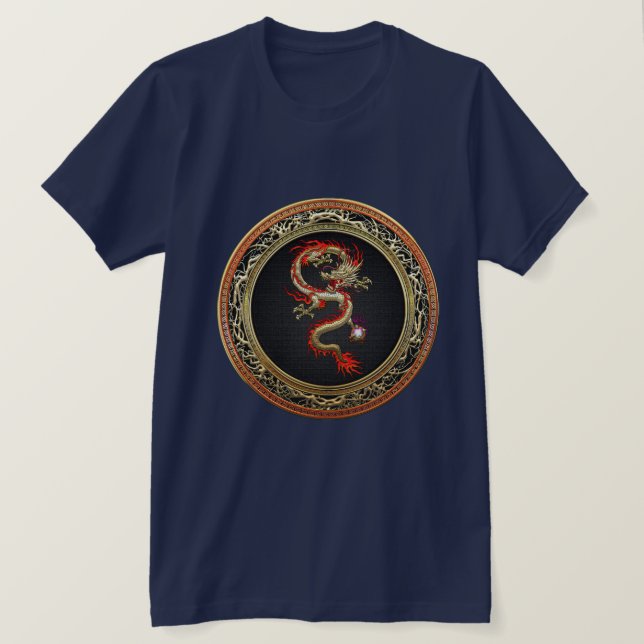 T-shirt [700] Dragon chinois d'or Fucanglong (Design devant)