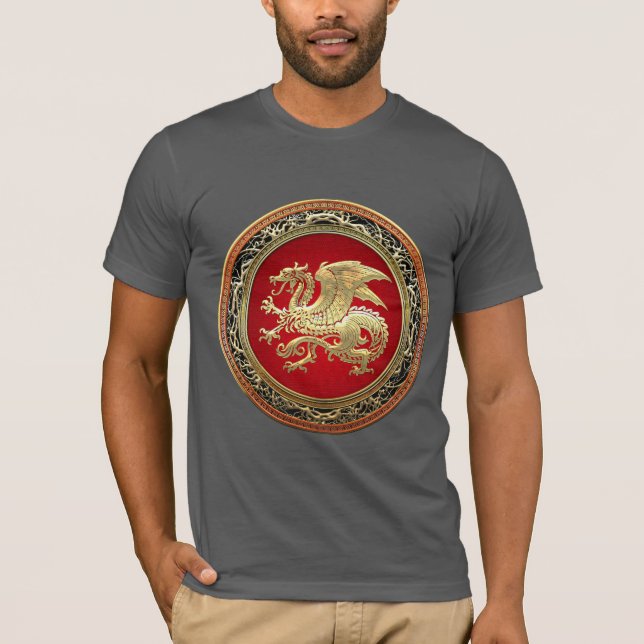 T-shirt [700] Dragon islandais, Landvættir [or] (Devant)