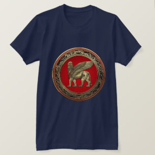T-shirt [700] Lion à ailes par Assyrien - or Lamassu