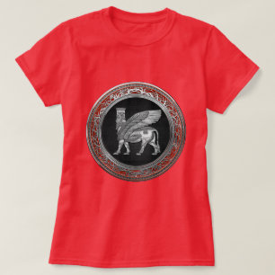 T-shirt [700] Taureau ailé assyrien - Lamassu argenté