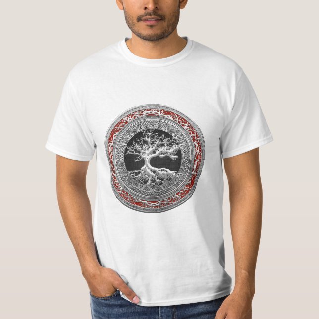 T-shirt [700] Treasure Trove : Celtic Tree of Life [Argent (Devant)