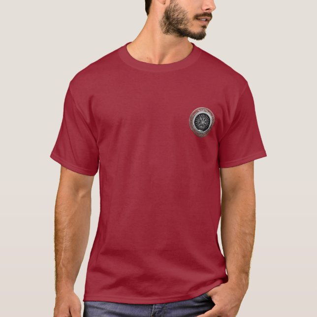 T-shirt [700] Vegvisir - Viking Silver Magic Runic Compass (Devant)
