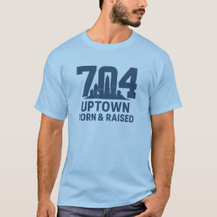 T-shirt 704 Uptown Charlotte Skyline - Né et élevé Reine