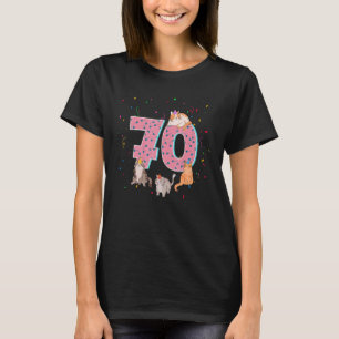 T-shirt 70 Anniversaire Cute Cats Animal de compagnie 70e