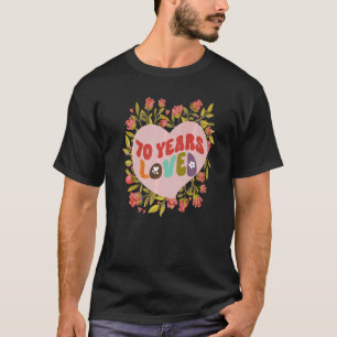 T-shirt 70 ans aimé femmes fête anniversaire rétro fl