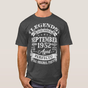 T-shirt 70 ans Anniversaire Légendes Né Septembre 1952 70t