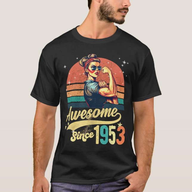 T-shirt 70 ans Awesome depuis 1953 70e anniversaire (Devant)