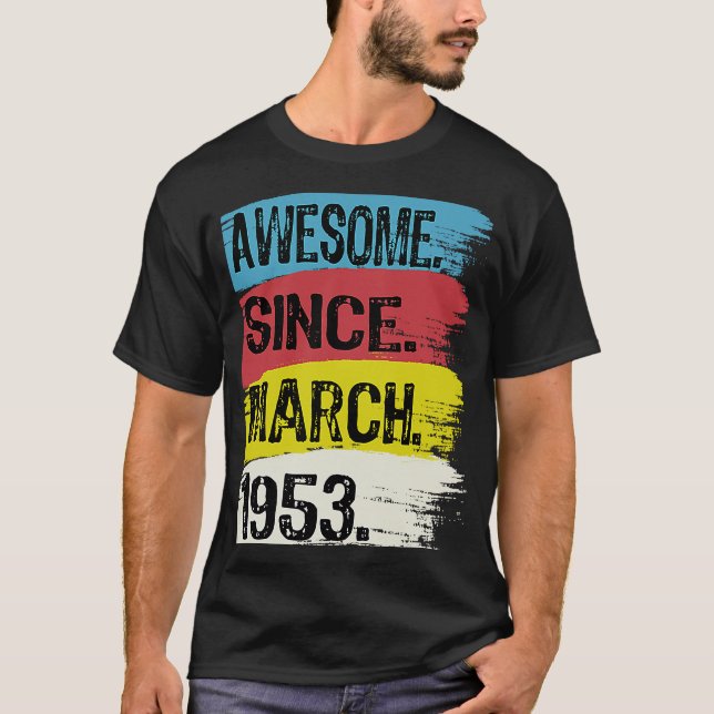 T-shirt 70 ans Awesome depuis 1953 Mars 70e anniversaire (Devant)