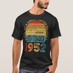 T-shirt 70 ans Awesome depuis septembre 1952 70th Bir