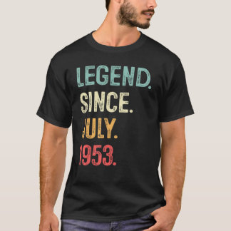 T-shirt 70 Ans Cadeaux Légende Depuis Juillet 1953 70th Bi