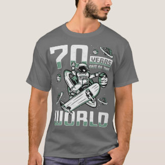 T-shirt 70 Ans De Ce Monde, 70E Anniversaire Patineur A