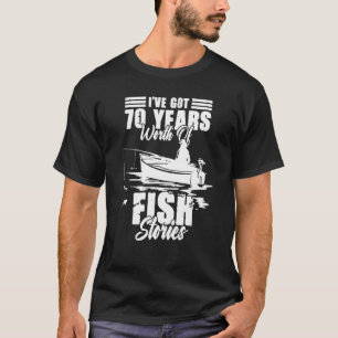 T-shirt 70 Ans Pêche Poisson Chasse Histoire Pêcheur