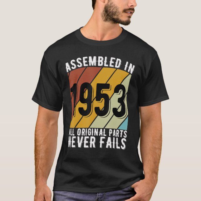 T-shirt 70 Ans Ventilateurs De Voiture Né En 1953 70th Bi (Devant)