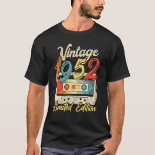 T-shirt 70 Ans Vintage 1952 Bande de cassette Rétro 70e