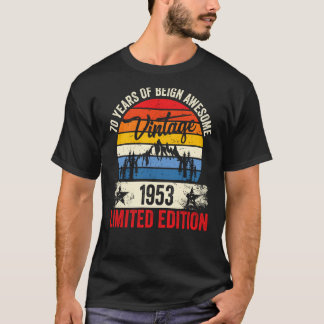 T-shirt 70 ans Vintage 1953 70e anniversaire