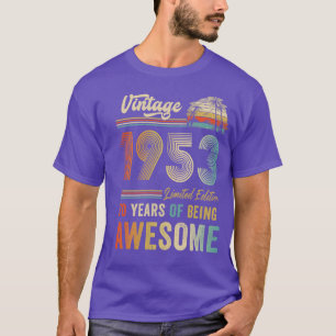 T-shirt 70 ans Vintage 1953 70e anniversaire Hommes Femmes