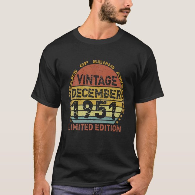 T-shirt 70 Ans Vintage 70E Anniversaire (Devant)
