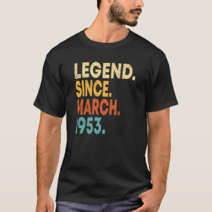 T-shirt 70 ans Vintage mars 1953 70e anniversaire