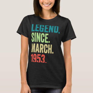 T-shirt 70 ans Vintage mars 1953 70e anniversaire 1
