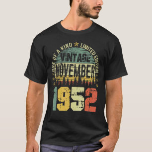 T-shirt 70 ans Vintage novembre 1952 70e Anniversaire