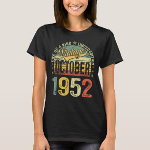 T-shirt 70 ans Vintage octobre 1952 70e Anniversaire