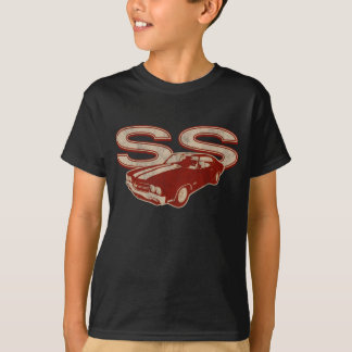 T-shirt 70 Chevelle solides solubles ont affligé rouge