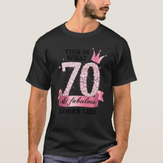 T-shirt 70 & Fabulous I Pink White Party Group Candid Phot