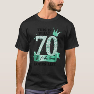 T-shirt 70 & Fabulous I Turquoise White Party Group Photo