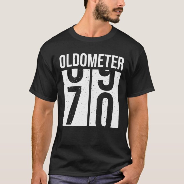 T-shirt 70 Oldometer Drôle Anniversaire Hommes Hommes Homm (Devant)
