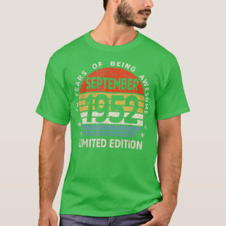 T-shirt 70 Yr Old Toxits 70th Birthday Septembre 1952 Limi
