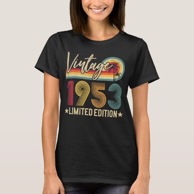 T-shirt 70e anniversaire 1953 Vintage 70 ans (Devant)