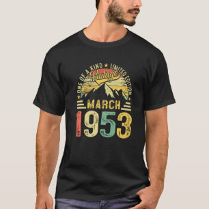 T-shirt 70e anniversaire 70 ans Vintage mars 1953 Retro Me