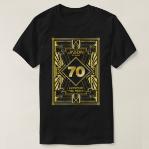 T-shirt 70e anniversaire Art Déco Gold Black Great Gatsby