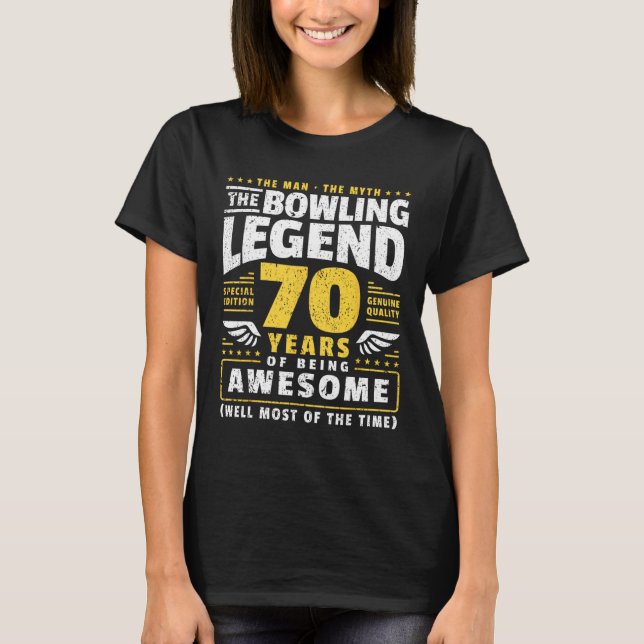 T-shirt 70e anniversaire Bowling 70 ans Old Bowler (Devant)