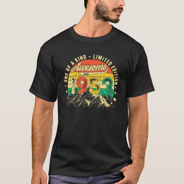 T-shirt 70e anniversaire Cadeaux merveilleux depuis 1953 7 (Devant)