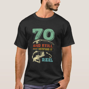 T-shirt 70e anniversaire Conception de pêche 70 ans pêcheu